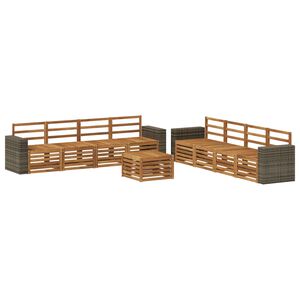 vidaXL Utend&oslash;rs sofa-sett 9 stk. Naturlig