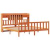 vidaXL Seng med bokhylle uten madrass voksbrun 180x200 cm heltre furu