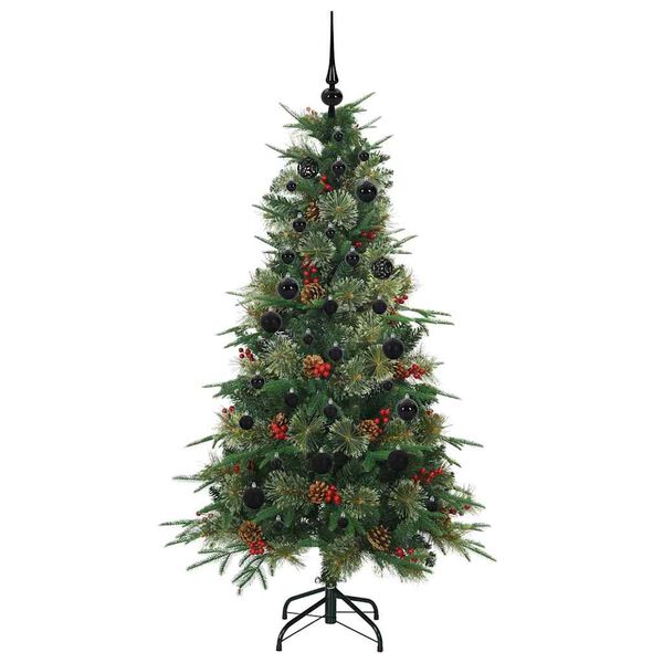 vidaXL Kunstig sammensatt juletre med 150 LED gr&oslash;nn 150 cm PE og PVC