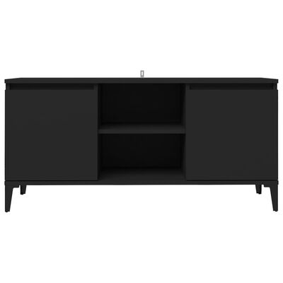 vidaXL TV-benk med metallben svart 103,5x35x50 cm