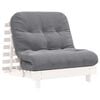 vidaXL Futonsofa med madrass hvit 80x206x11 cm heltre furu