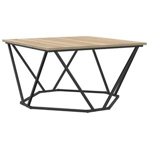 vidaXL Kaffebord Sonoma eik 80 x 80 x 45 cm Konstruksjonsvirke og st&aring;l