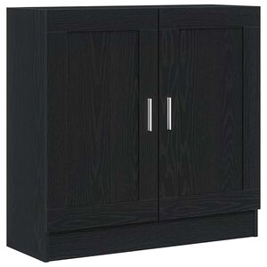 vidaXL Bokskap 3 niv&aring;er 82,5 x 30,5 x 80 cm Konstruert tre Svart Eik