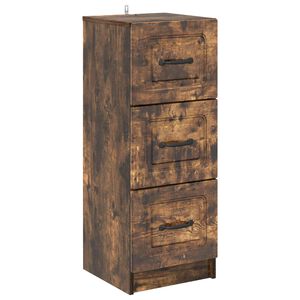 vidaXL Skuffeskap R&oslash;kt Eik 33 x 34,5 x 87 cm Konstruert tre