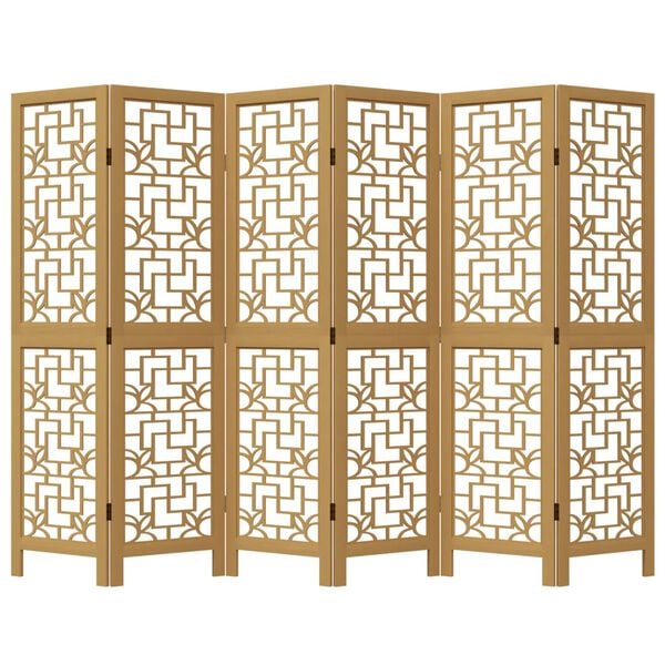 vidaXL Romdeler 6 paneler brun heltre keisertre