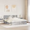 vidaXL Sengestamme med hodegjerde Betong 200 x 200 cm Massiv furu