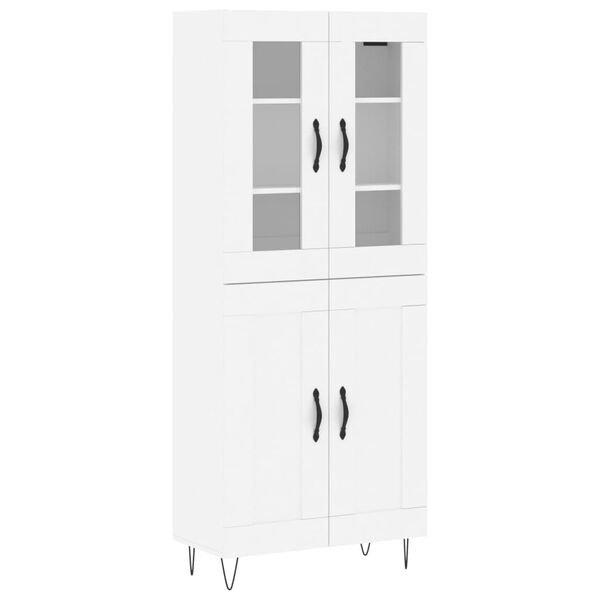 vidaXL Highboard hvit 69,5x34x180 cm konstruert tre