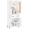 vidaXL Highboard hvit 69,5x34x180 cm konstruert tre