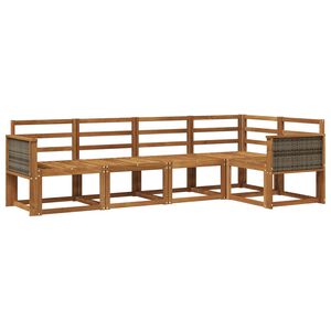 vidaXL Utend&oslash;rs sofa-sett 5 pcs Naturlig Solid akasietre