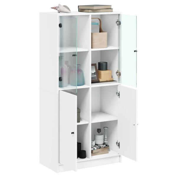vidaXL Highboard med dører hvit 68x37x142 cm konstruert tre