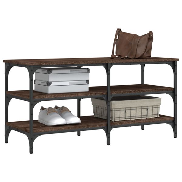 vidaXL Skobenk brun eik 100x38,5x49 cm konstruert tre