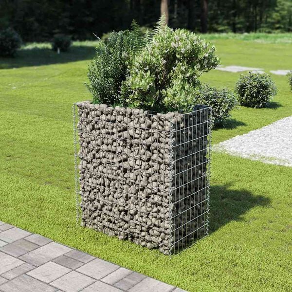 vidaXL Gabion h&oslash;ybed galvanisert st&aring;l 90x50x100 cm