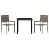 vidaXL Hage Spisegruppe med pute 3 pcs Gr&aring; polyrotting