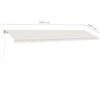 vidaXL Manuell uttrekkbar markise med LED 600x300 cm kremhvit