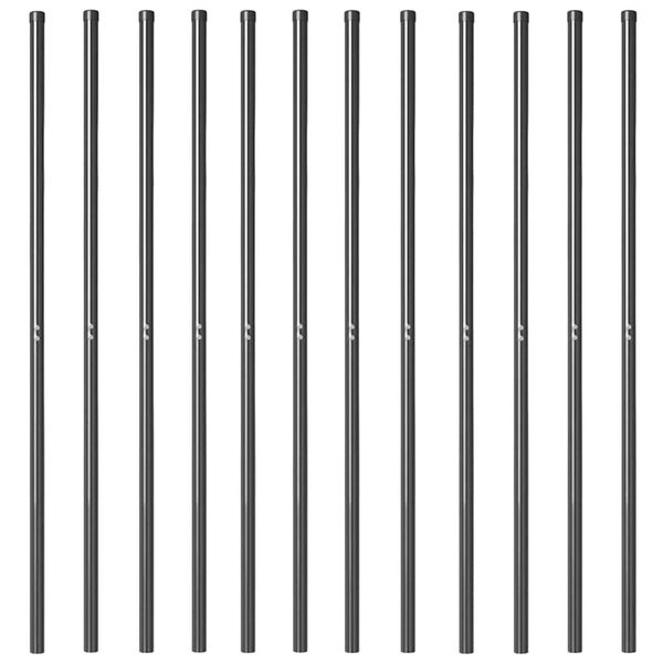 vidaXL Gjerdepunkter 12 pcs Grå Pulverlakkert stål