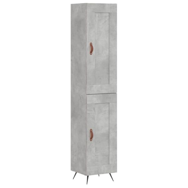 vidaXL Highboard betonggr&aring; 34,5x34x180 cm konstruert tre