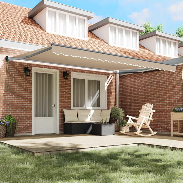 vidaXL Markise Beige 450 x 300 x 165 cm Polyester og Metall