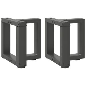 vidaXL Salongbordben T-formet 2 stk antrasitt 30x25x(30-31) cm st&aring;l