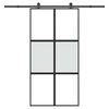 vidaXL Skyved&oslash;r med monteringssett 102,5x205 cm herdet glass&aluminium