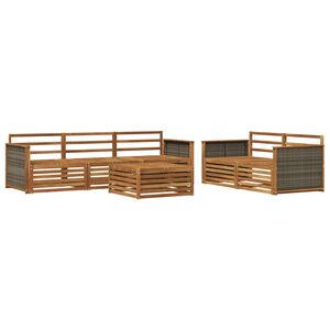vidaXL Utend&oslash;rs sofa-sett 6 pcs Naturlig Solid akasietre