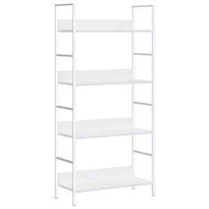 vidaXL Bokhylle 4 lag hvit 60x27,6x124,5 cm konstruert tre