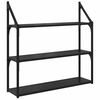 vidaXL Vegghylle Veggmontert Svart Eik 80 x 21 x 78,5 cm