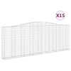 vidaXL Gabionkurver buede 15 stk 400x30x140/160 cm galvanisert jern