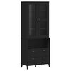 vidaXL Highboard VIKEN svart 80x40x200 cm heltre furu