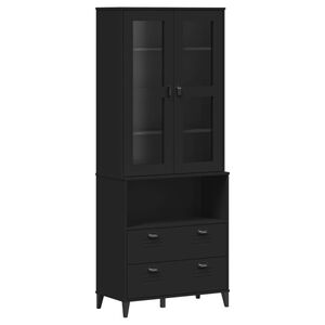 vidaXL Highboard VIKEN svart 80x40x200 cm heltre furu