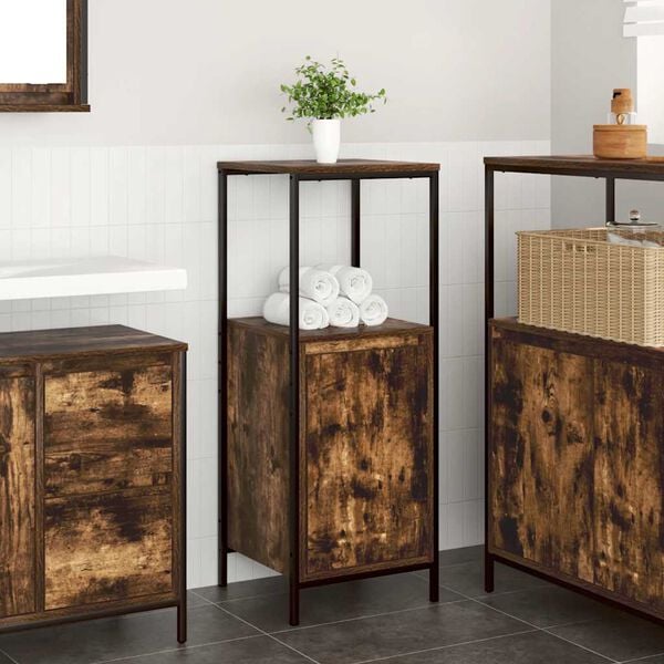 vidaXL Baderomsskap med hyller r&oslash;kt eik 36x35x95 cm