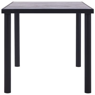 vidaXL Spisebord svart og betonggrå 160x80x75 cm MDF