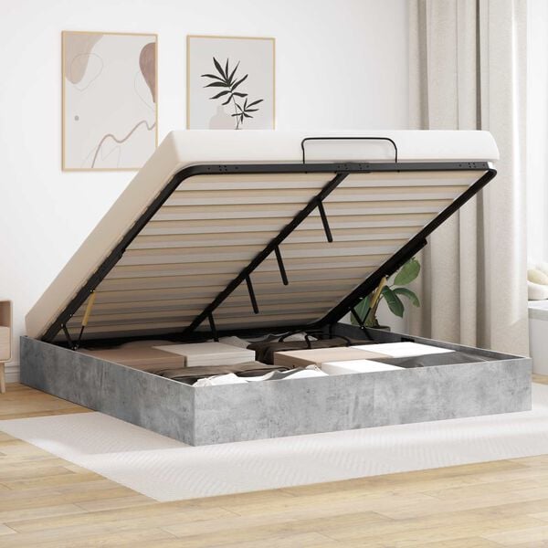 vidaXL Ottoman sengeramme Betong 193 x 120 x 25 cm Sponplate