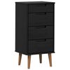 vidaXL Kommode MOLDE Svart 40 x 35 x 82 cm Heltre furu