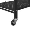 vidaXL Oppbevaringshylle på hjul svart 71x34x88 cm stål