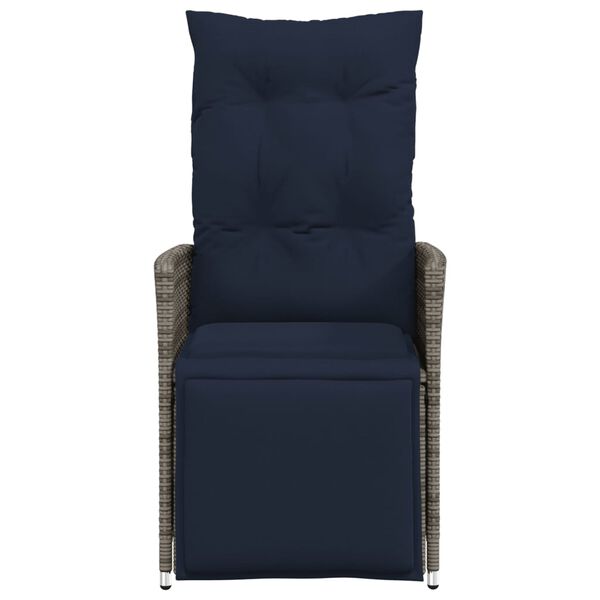 vidaXL Hagestol med puter grå polyrotting