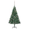 vidaXL Forh&aring;ndsbelyst kunstig juletre med kulesett gr&oslash;nn 180 cm PVC