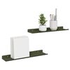 vidaXL Flytende hylle 2 pcs Olivengr&oslash;nn 40 x 8,5 x 2,5 cm St&aring;l