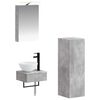 vidaXL Baderomsskapsett 4 pcs Betonggr&aring; 40 x 10,5 x 60,5 cm