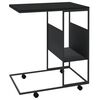 vidaXL Sidebord med hjul svart 55x36x63,5 cm konstruert tre