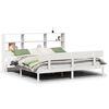 vidaXL Seng med bokhylle uten madrass hvit 180x200 cm heltre furu