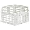 vidaXL 6-panelers hundelekeg&aring;rd 122 x 106,5 x 40 cm Plast Hvit