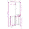 vidaXL Highboard hvit 69,5x34x180 cm konstruert tre