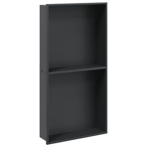 vidaXL Dusjnisje matt svart 32x62x9 cm rustfritt st&aring;l