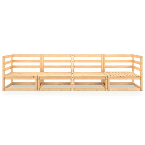 vidaXL 4-seters hagesofa heltre furu