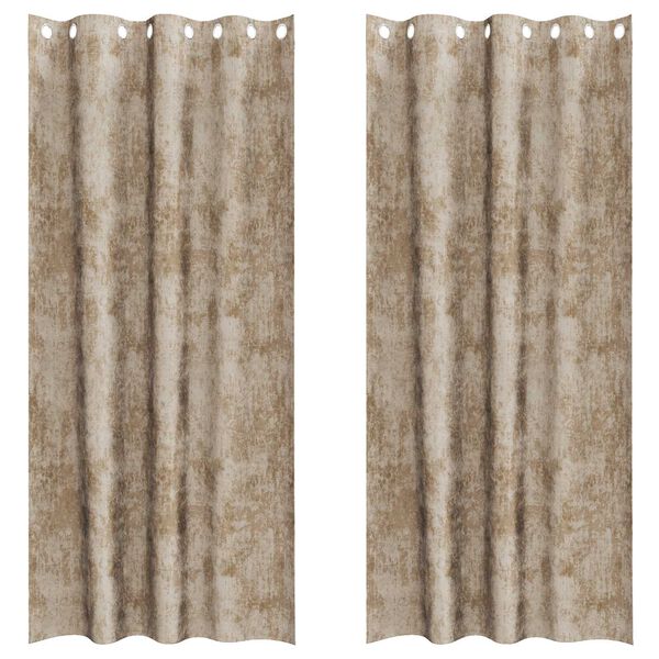vidaXL Fl&oslash;yel Gardiner 2 pcs champagne 260 x 140 cm Fl&oslash;yel