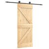vidaXL Skyved&oslash;r Naturlig og svart 70 x 210 cm Massiv Furu Tre
