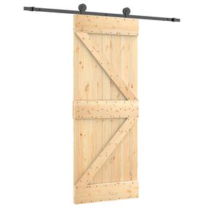 vidaXL Skyved&oslash;r Naturlig og svart 70 x 210 cm Massiv Furu Tre