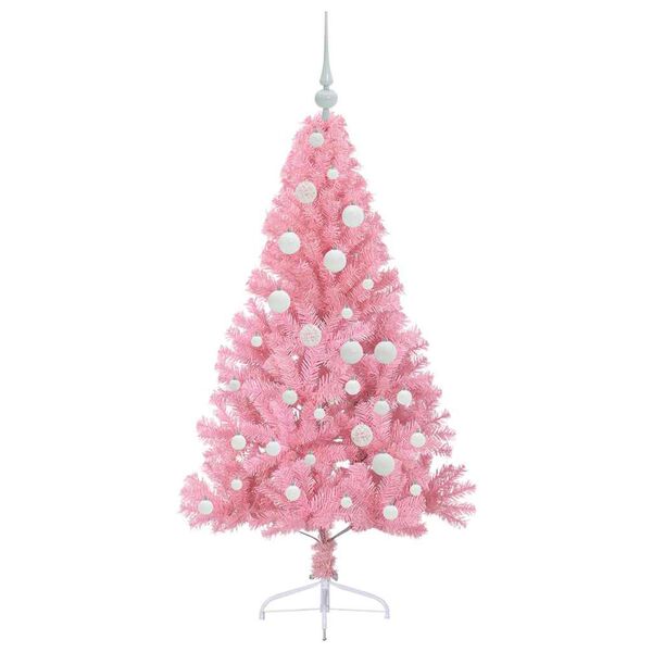 vidaXL Kunstig Forh&aring;ndsopplyst Juletre med 150 LED Rosa 120 cm PVC