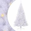 vidaXL Kunstig juletre med 300 LED med stativ Hvit 240 cm PVC og st&aring;l