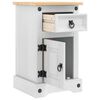 vidaXL Nattbord med skuff Corona Hvit 35 x 32,5 x 58 cm Massiv furu